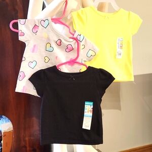 NEW GARANIMALS 3 GIRLS S/S TEE SHIRT HEARTS 1 SIZE 0-3M 2 3-6M FOR $9.00